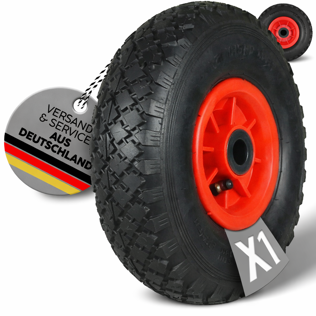 FROSAL Ersatzrad Luftbereifung - Rad für Bollerwagen oder Sackkarre Nabe 20mm/75mm 1 Stück