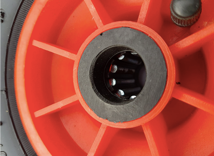 FROSAL Ersatzrad Luftrad mit Radkappe Nabe 20mm / 75mm für Bollerwagen – Rad und Achsstopfen für Sackkarre