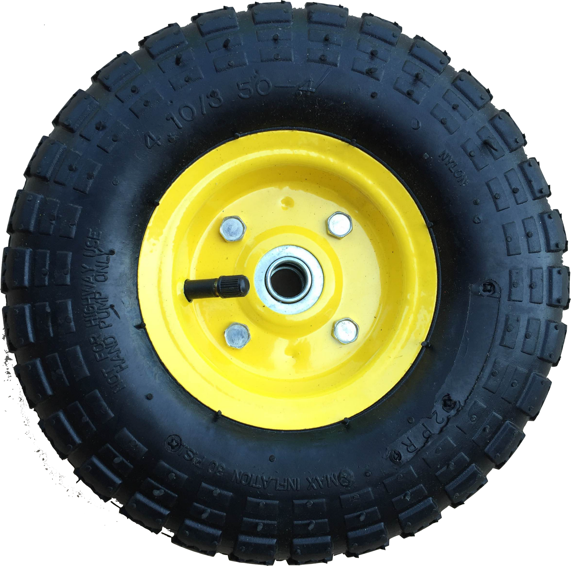 FROSAL Ersatzrad für Transportwagen Luftreifen 16 mm Achse Gelb 4.10 / 3,50 - 4 1 Stück