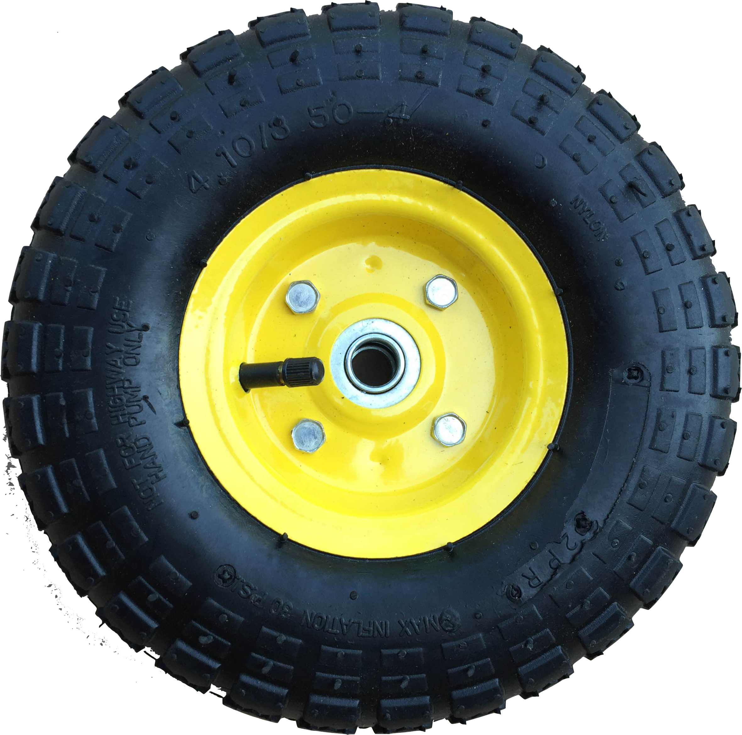 FROSAL Ersatzrad für Transportwagen Luftreifen 16 mm Achse Gelb 4.10 / 3,50 - 4 1 Stück