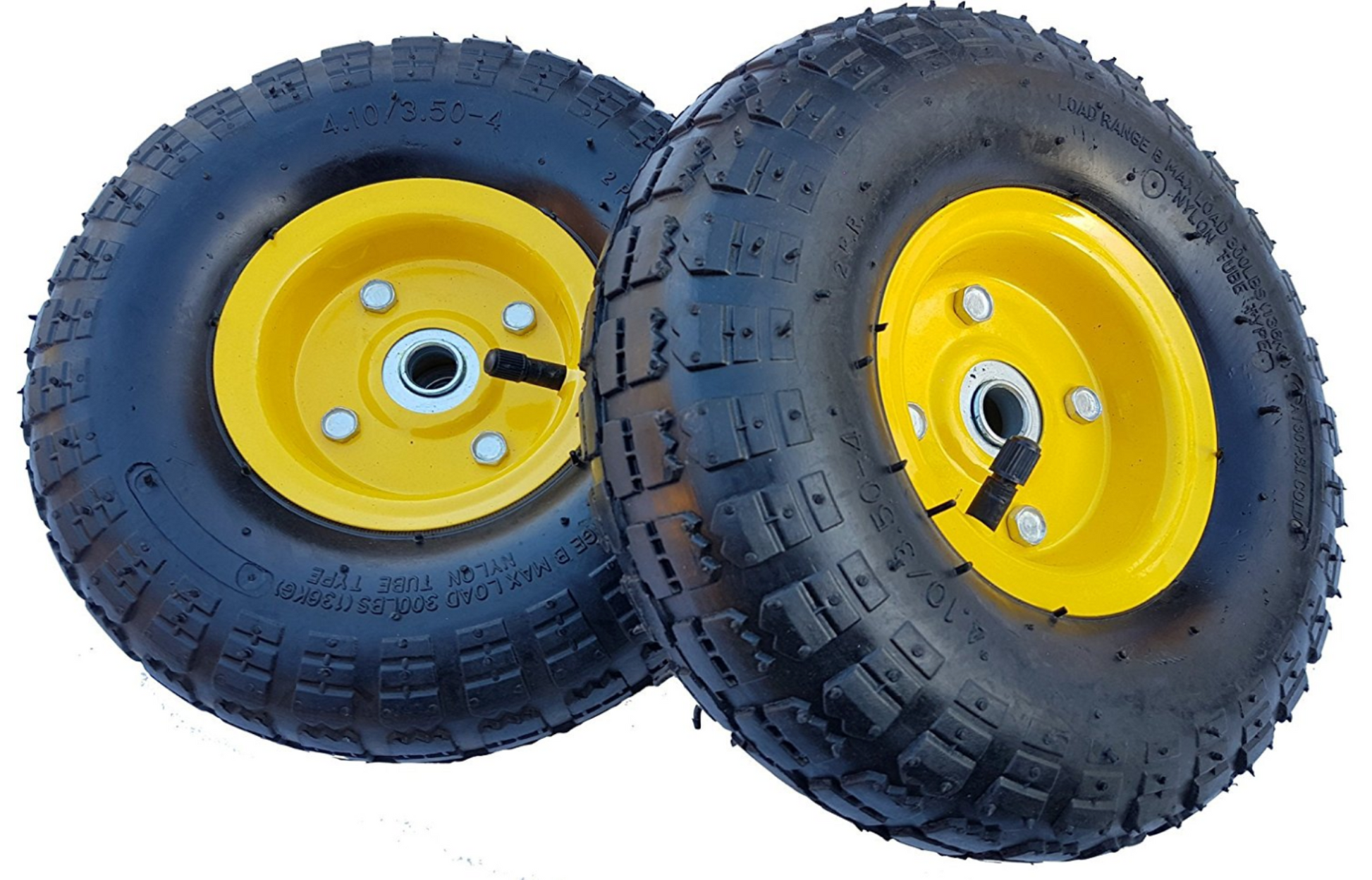 FROSAL Ersatzrad für Transportwagen Luftreifen 16 mm Achse Gelb 4.10 / 3,50 - 4 2 Stück
