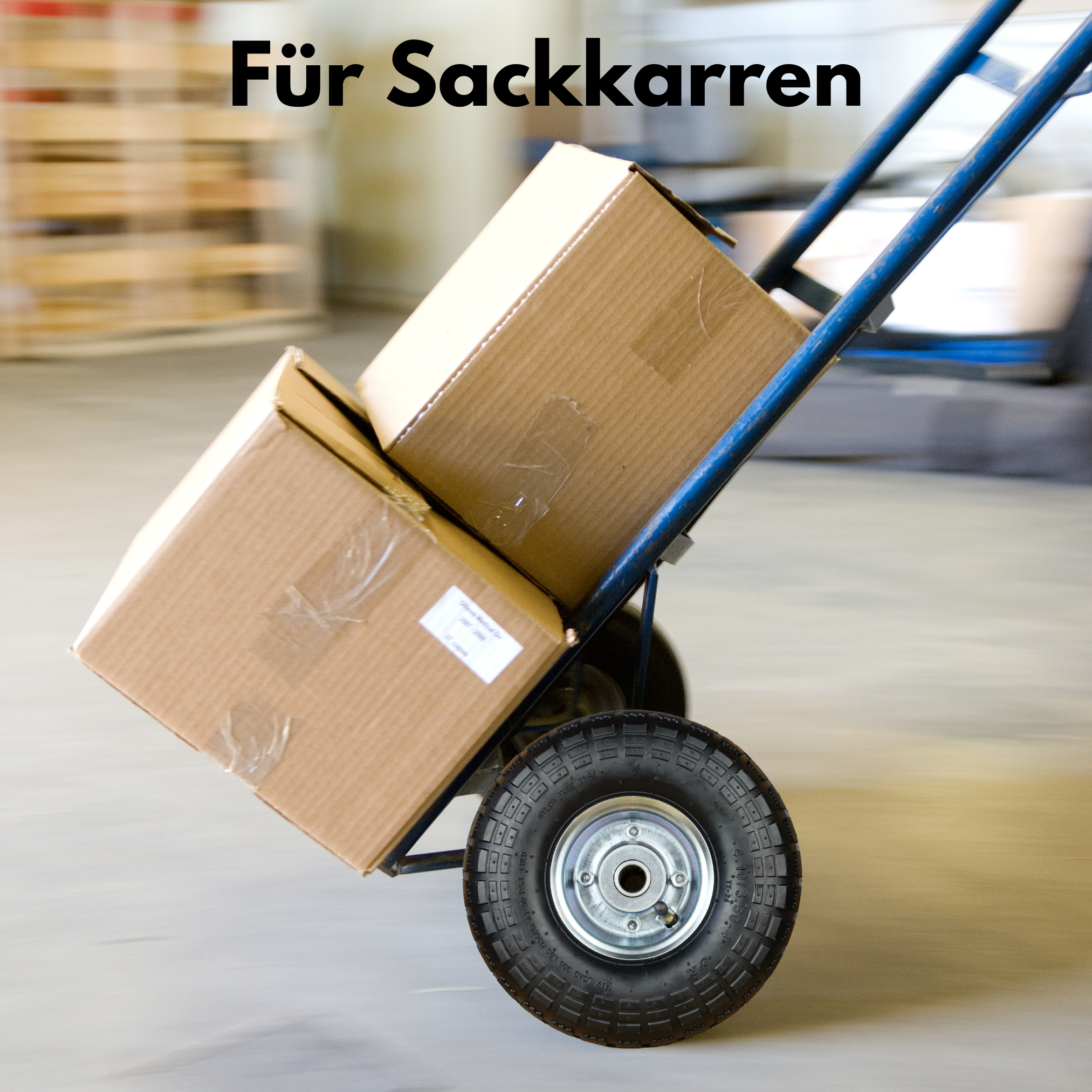 2 x FROSAL pneumatic wheel with silver steel rim | Wheel for handcarts and sack trucks | Spare wheel | 20 mm axle | Roller bearing 4.10/3.50-4