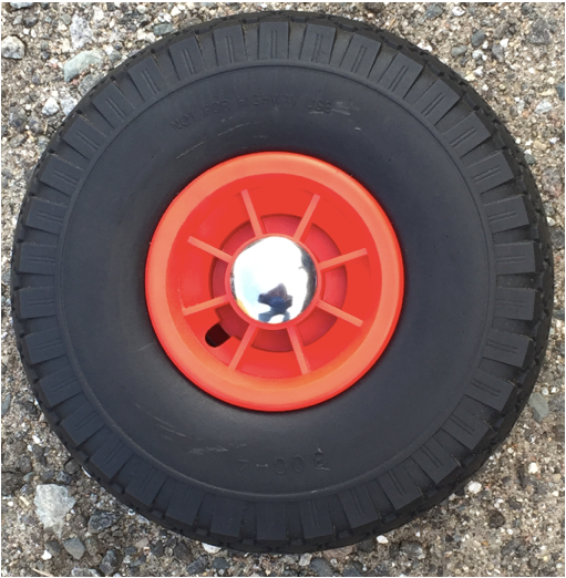 FROSAL PU Ersatzrad mit Radkappe Nabe 20mm/75mm Bollerwagen – Rad und Achsstopfen Sackkarre pannensicher