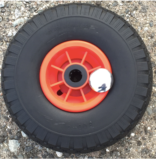 FROSAL PU Ersatzrad mit Radkappe Nabe 20mm/75mm Bollerwagen – Rad und Achsstopfen Sackkarre pannensicher