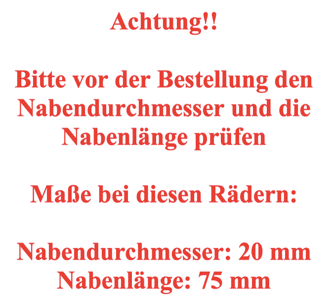 FROSAL PU Ersatzrad mit Radkappe Nabe 20mm/75mm Bollerwagen – Rad und Achsstopfen Sackkarre pannensicher