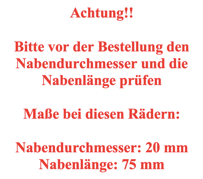 FROSAL Ersatzrad - PU Rad Nabe 20mm/75mm für Bollerwagen oder Sackkarre pannensicher