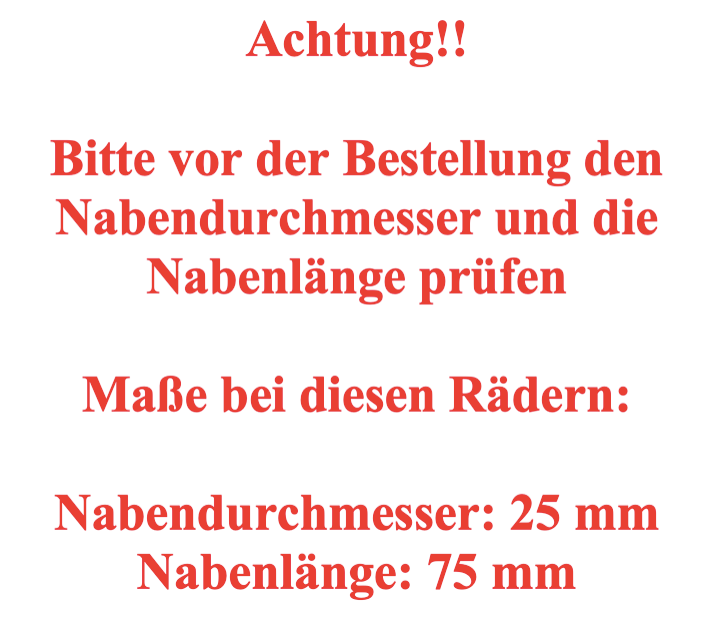 FROSAL Ersatzrad - PU Rad Nabe 25mm/75mm für Bollerwagen oder Sackkarre pannensicher