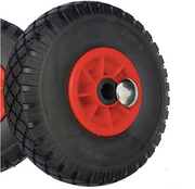FROSAL Ersatzrad mit Achsstopfen - PU Rad Nabe 25mm/75mm für Bollerwagen oder Sackkarre pannensicher