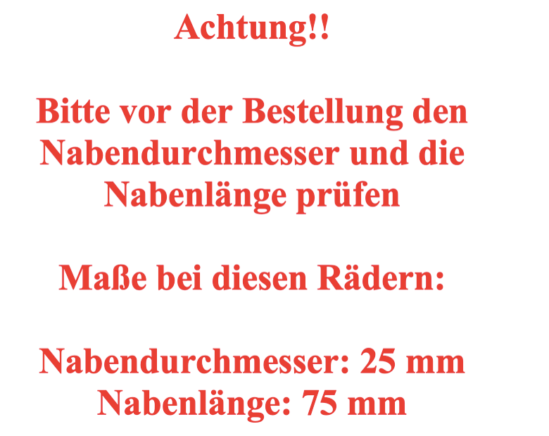 FROSAL Ersatzrad Nabe 25mm/75mm - Rad für Bollerwagen oder Sackkarre Luftrad