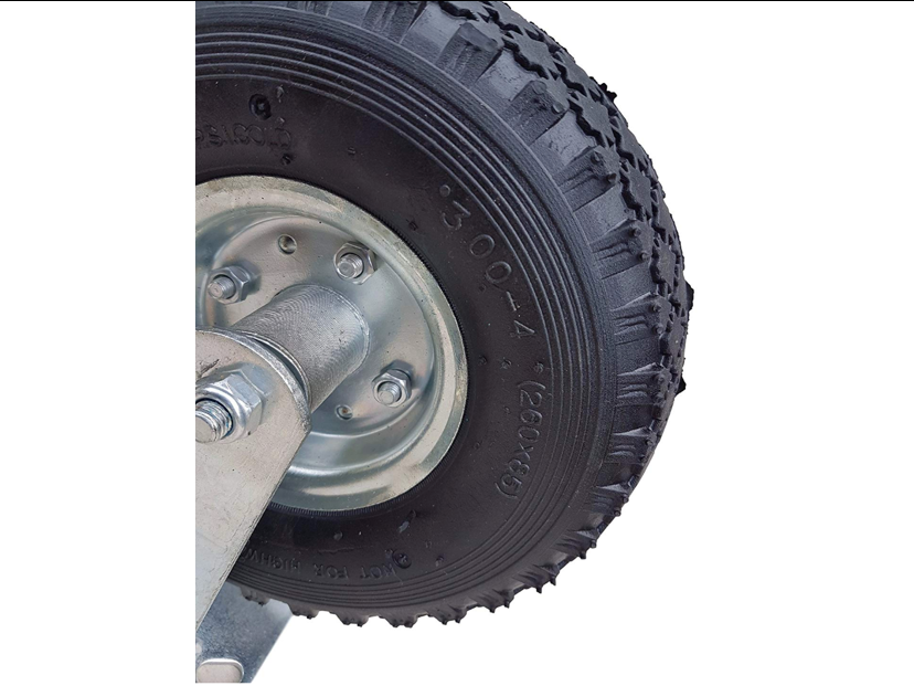 FROSAL fixed castor Ø 260 x 85 mm | 3.00-4 wheel | pneumatic wheel on steel rim, silver
