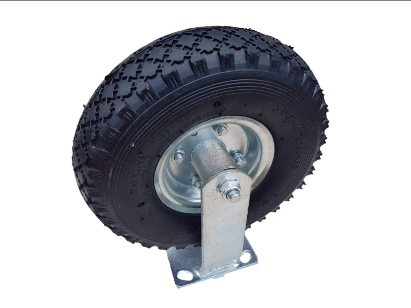 FROSAL fixed castor Ø 260 x 85 mm | 3.00-4 wheel | pneumatic wheel on steel rim, silver