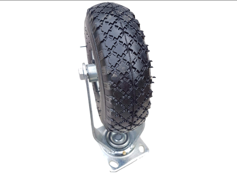 FROSAL fixed castor Ø 260 x 85 mm | 3.00-4 wheel | pneumatic wheel on steel rim, silver