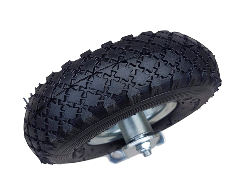 FROSAL fixed castor Ø 260 x 85 mm | 3.00-4 wheel | pneumatic wheel on steel rim, silver