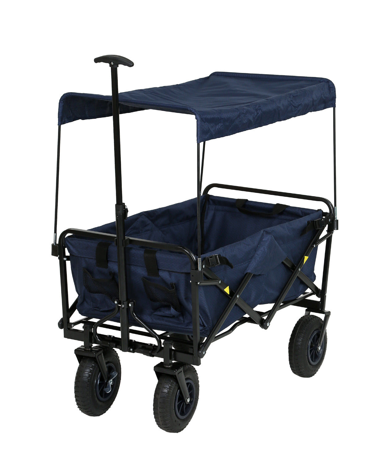 FROSAL Nick foldable handcart with pneumatic tires, brake and roof in blue