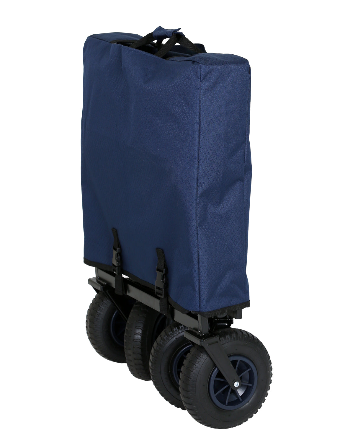 FROSAL Nick foldable handcart with pneumatic tires, brake and roof in blue