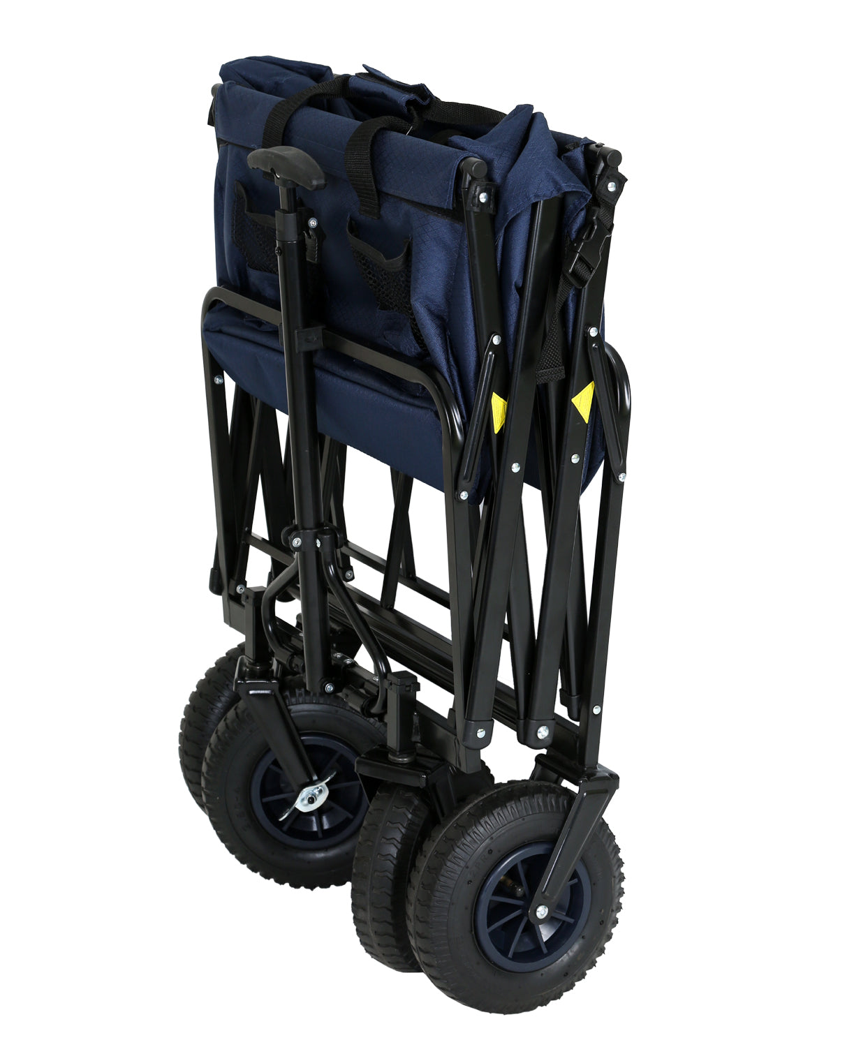 FROSAL Nick foldable handcart with pneumatic tires, brake and roof in blue