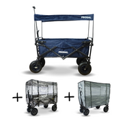 Frosal Nick blue handcart including rain cover and insect screen
