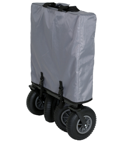 FROSAL Nick foldable handcart with pneumatic tires, brake and roof in grey
