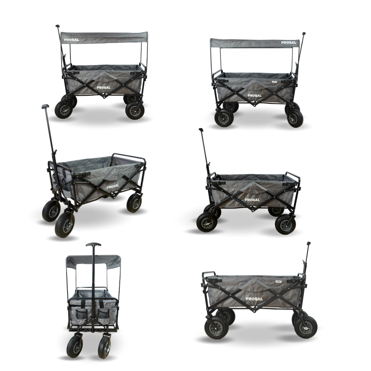 Handcart Frosal Nick grey including rain cover and insect screen