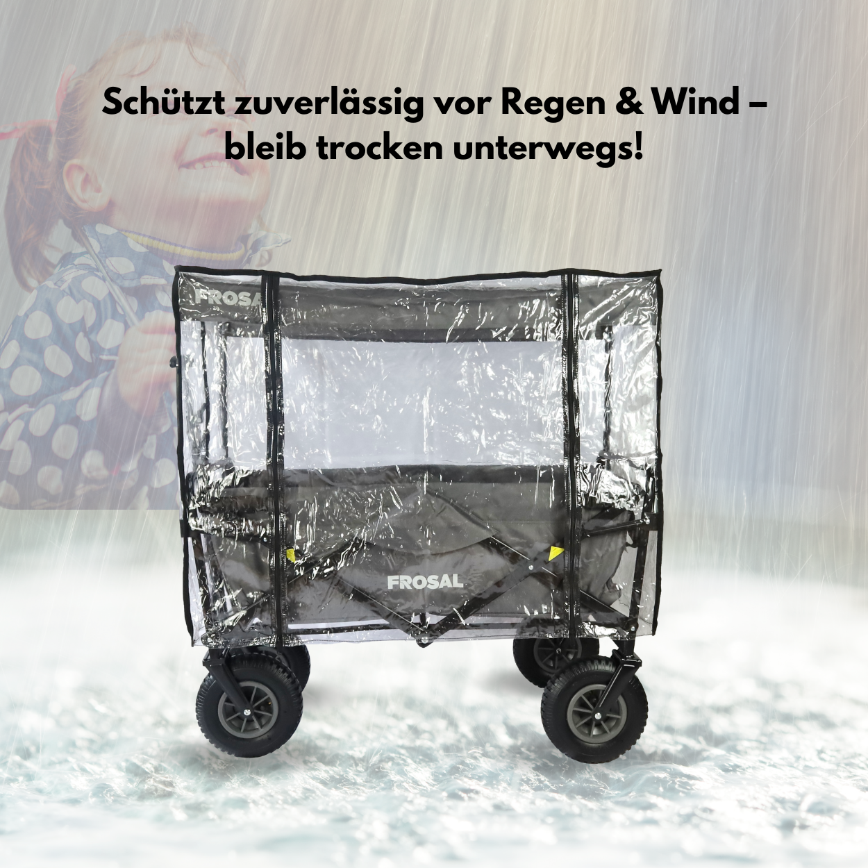 Handcart Frosal Nick grey including rain cover and insect screen