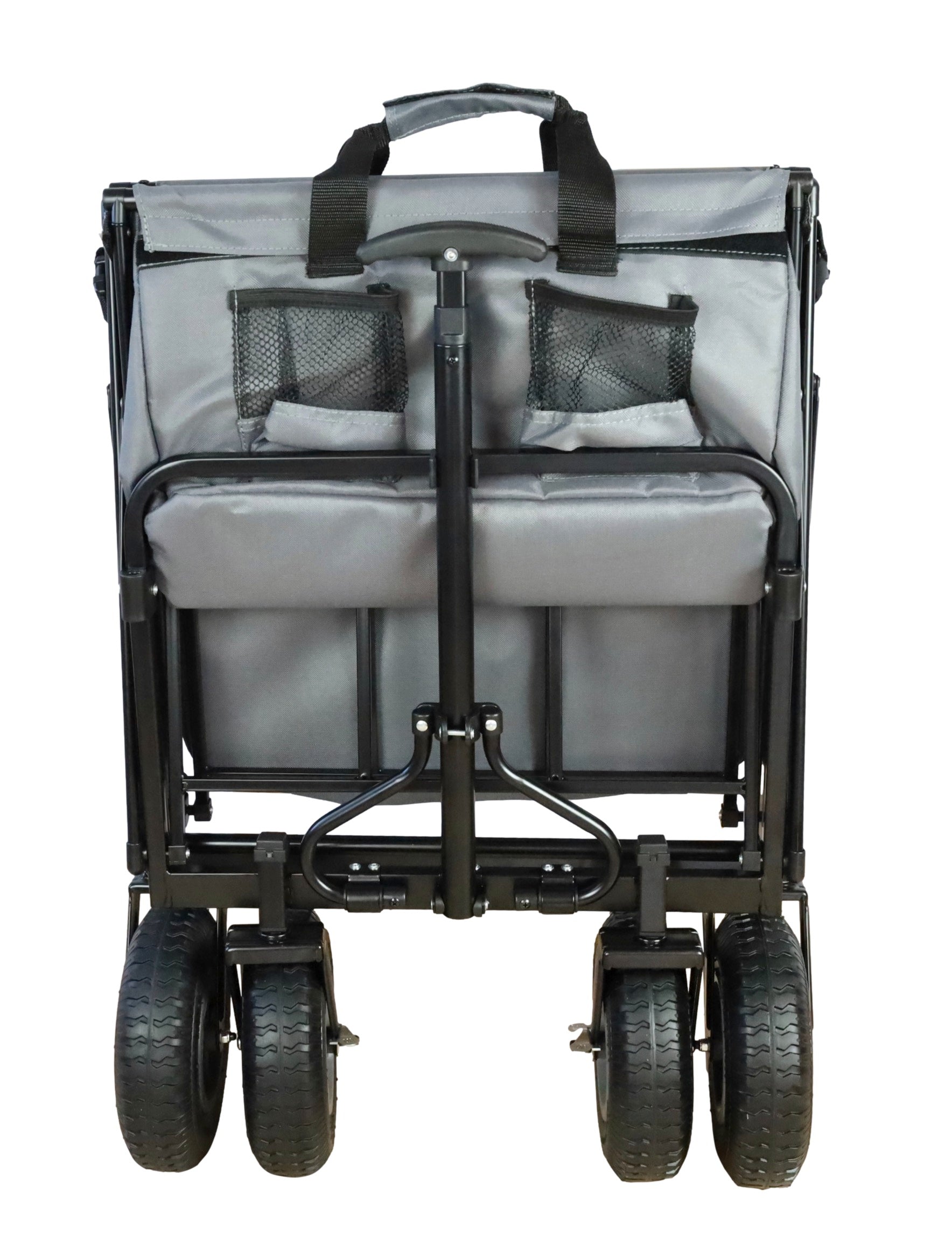 Handcart Nick PRO foldable with push handle roof &amp; brake grey