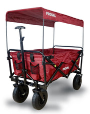 FROSAL handcart Nick red foldable with roof brake &amp; pneumatic wheels
