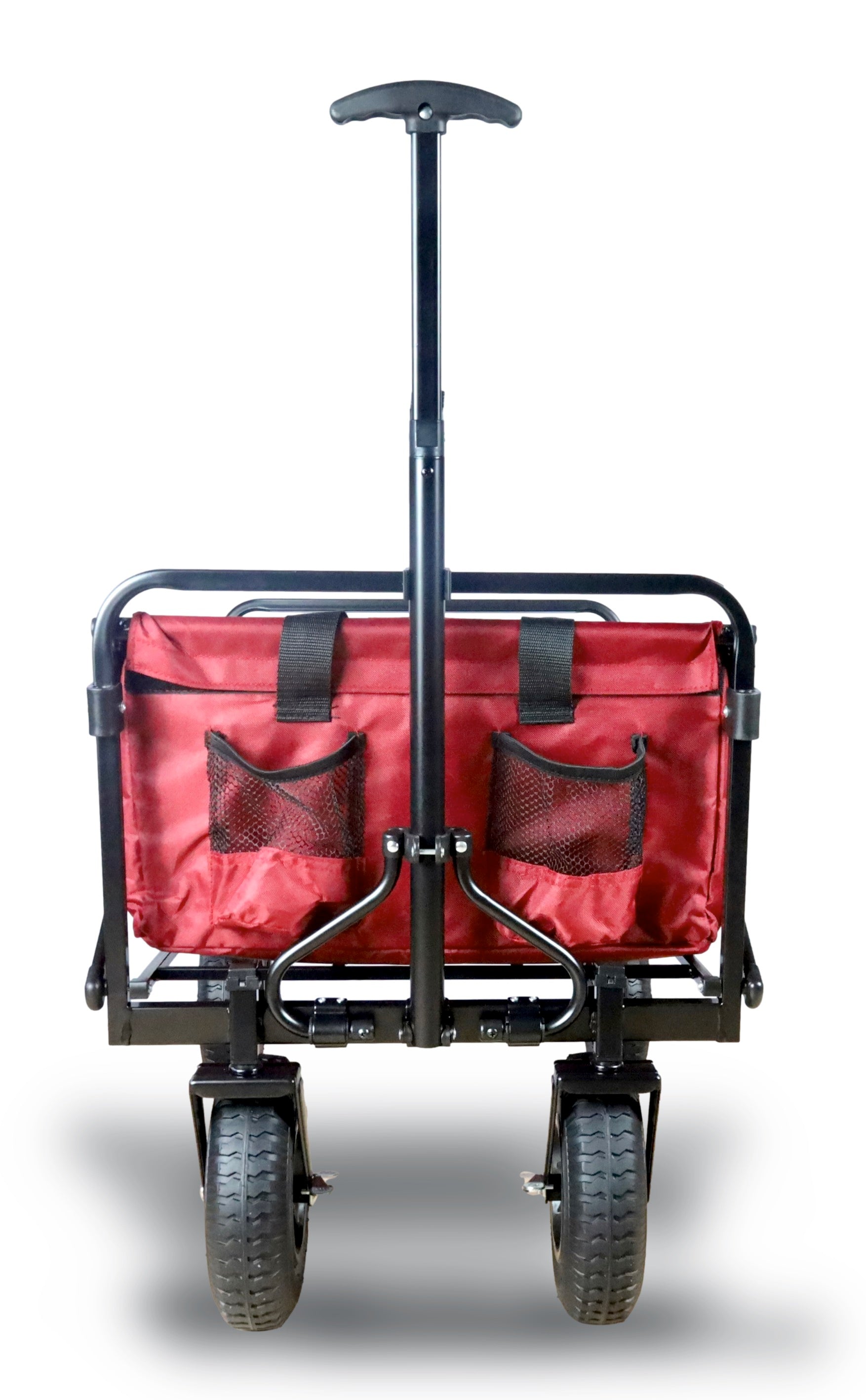 FROSAL handcart Nick red foldable with roof brake &amp; pneumatic wheels