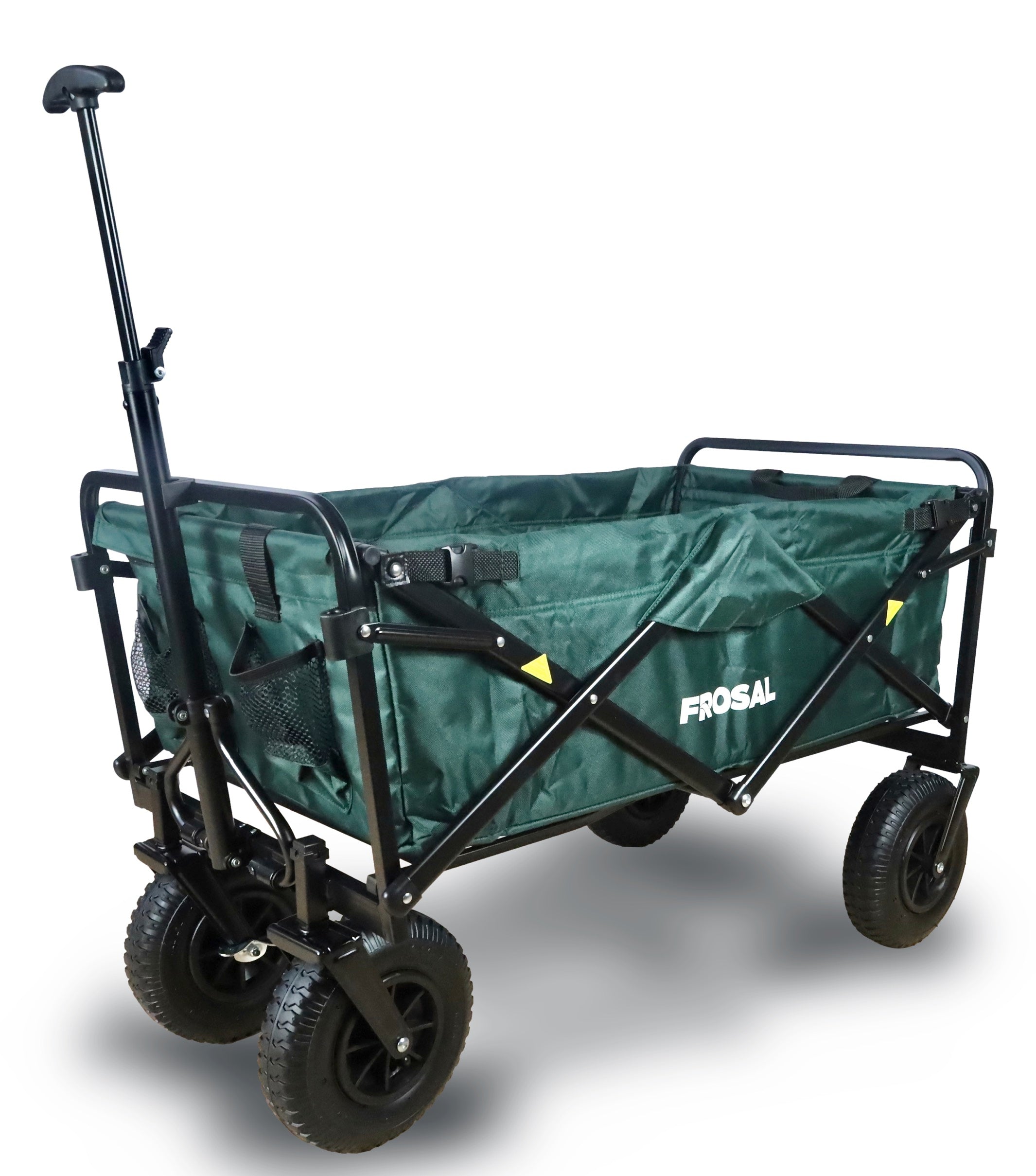 FROSAL Bollerwagen Nick grün faltbar mit Luftreifen Bremse & Dach