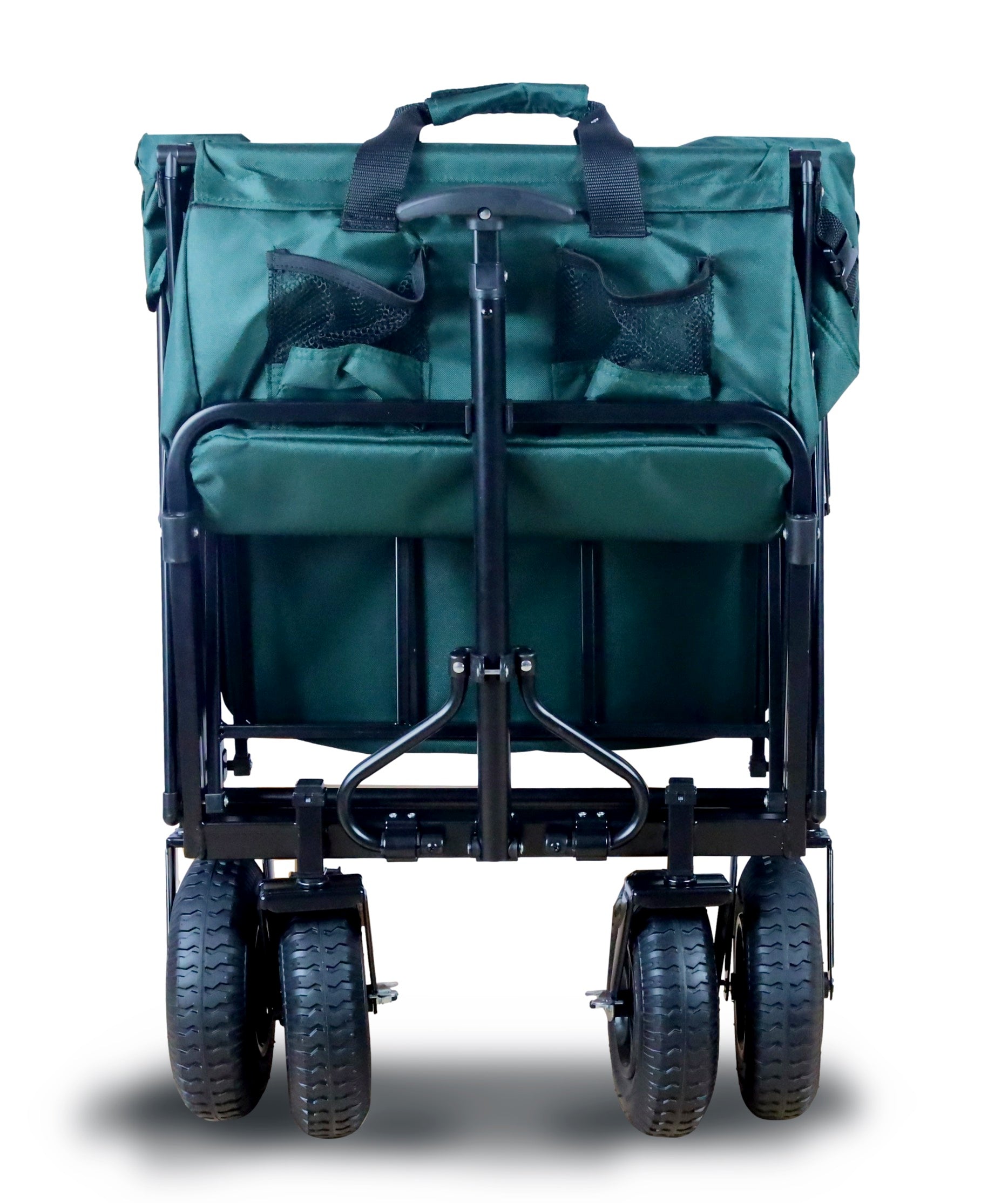 FROSAL Bollerwagen Nick grün faltbar mit Luftreifen Bremse & Dach