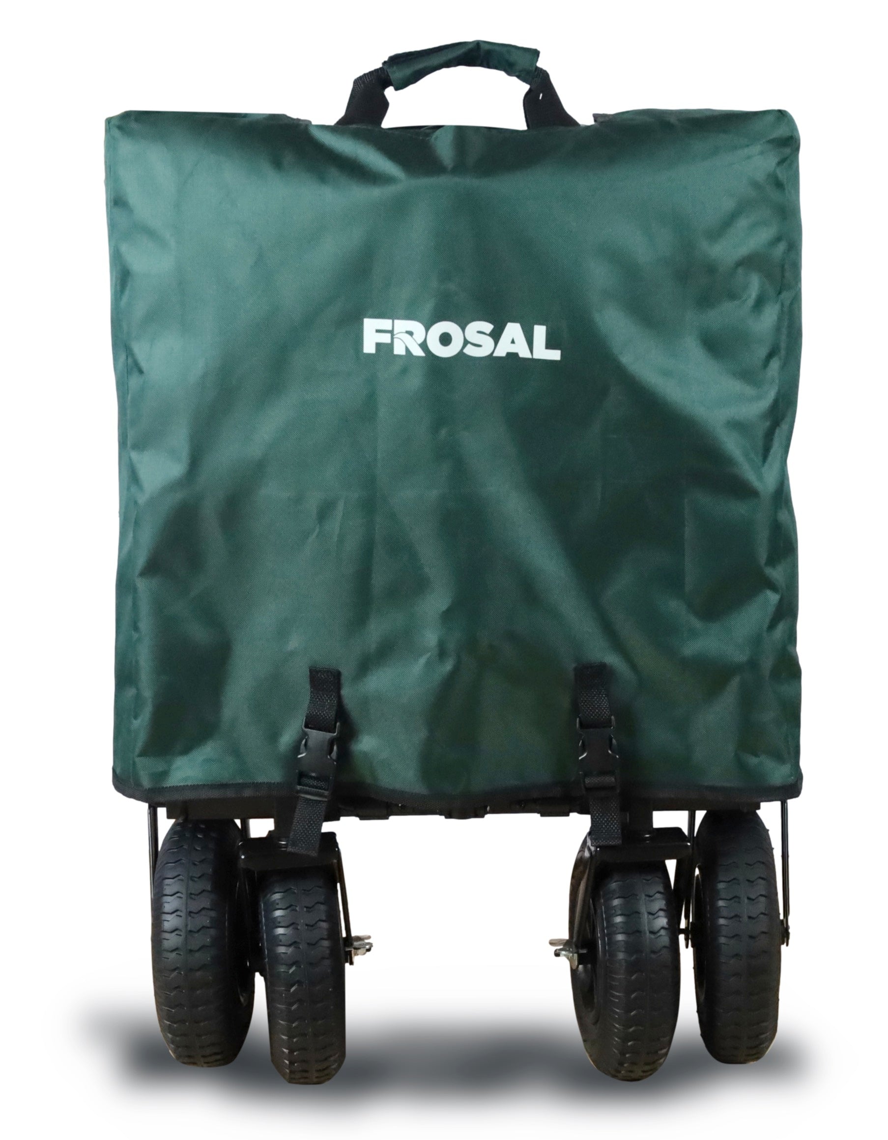 FROSAL Bollerwagen Nick grün faltbar mit Luftreifen Bremse & Dach