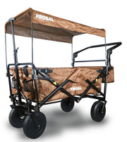 FROSAL handcart Nick PRO brown foldable with push handle roof &amp; brake
