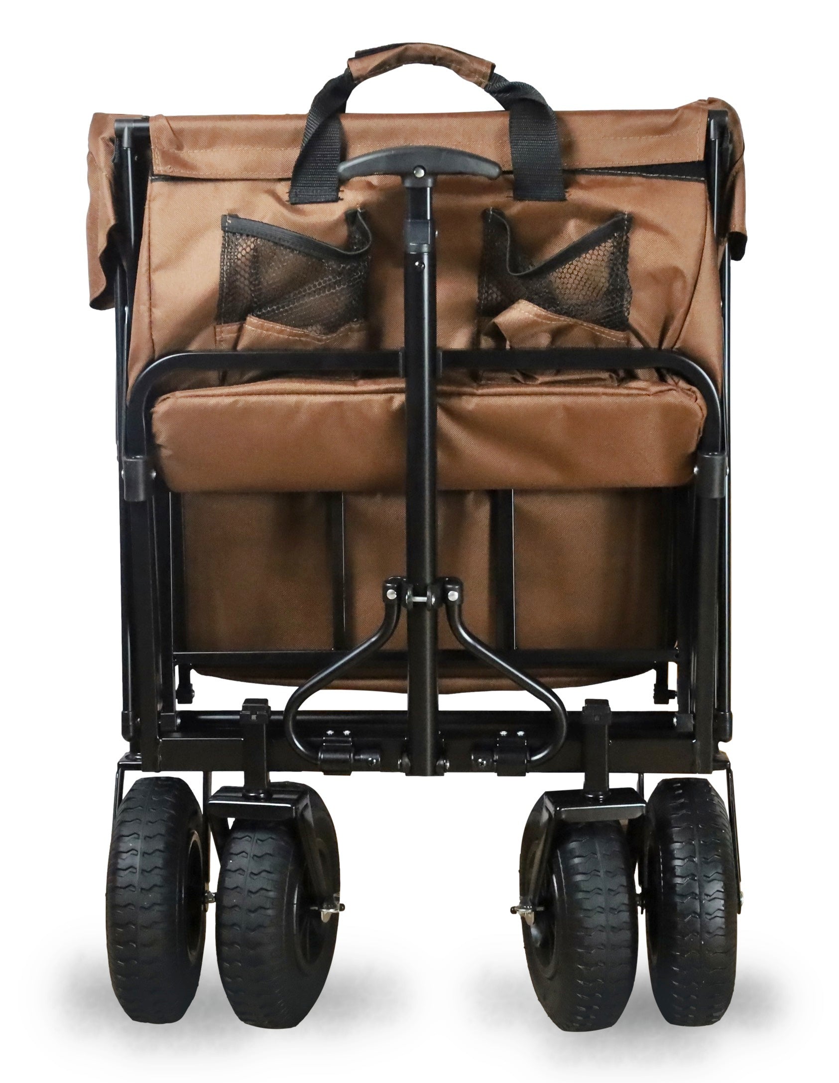 FROSAL handcart Nick PRO brown foldable with push handle roof &amp; brake
