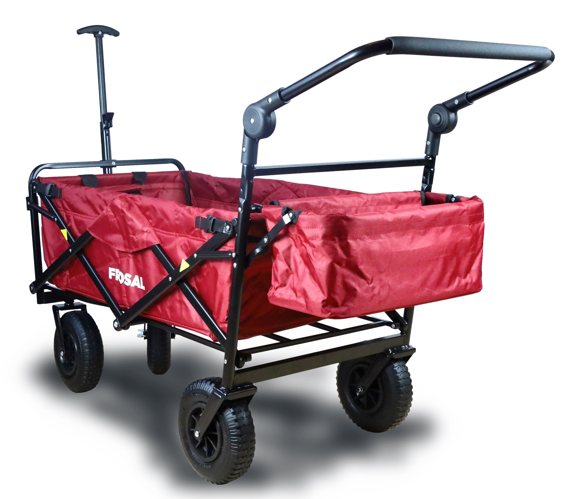 FROSAL handcart Nick PRO red foldable with push handle roof &amp; brake