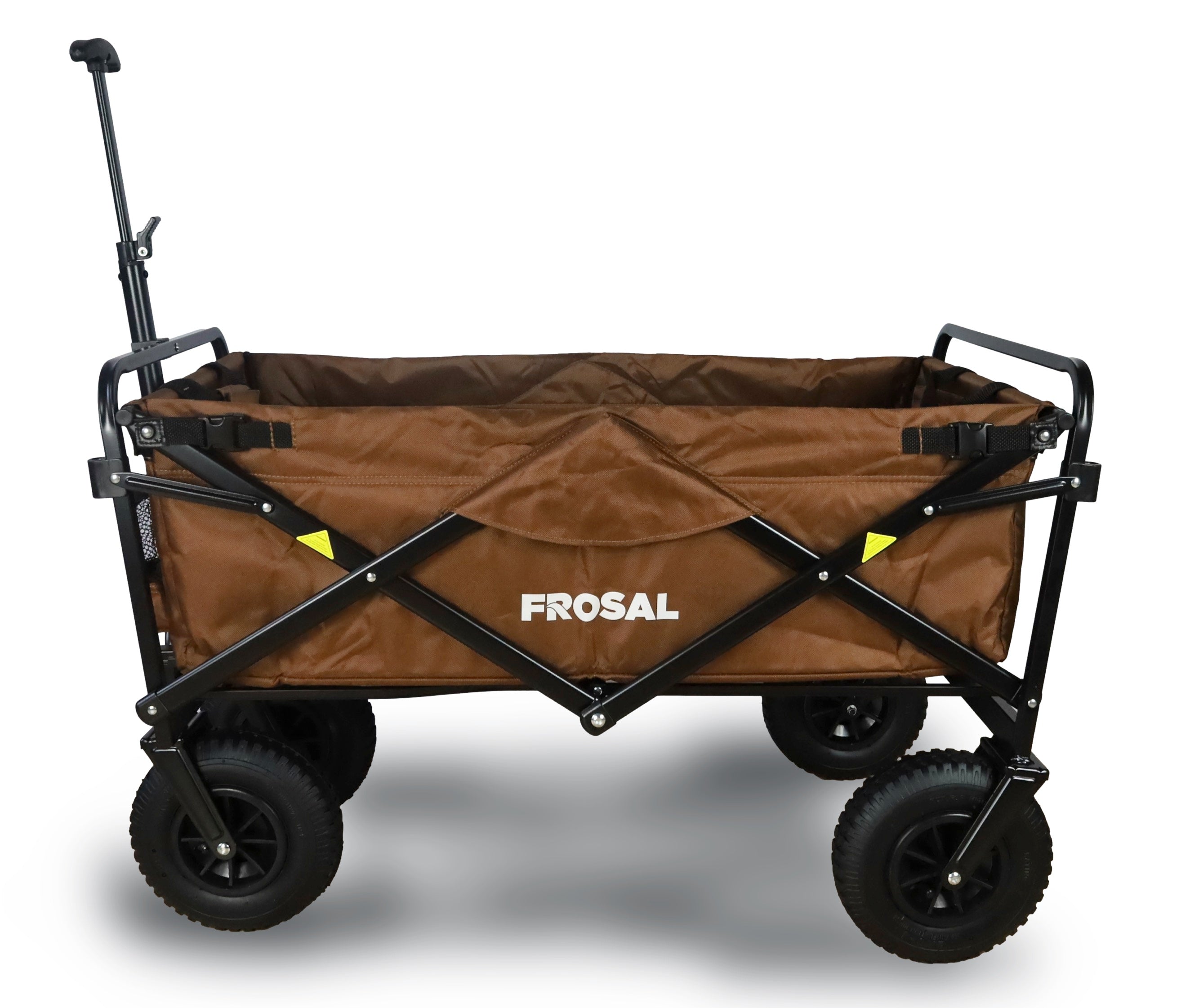 FROSAL Bollerwagen Nick braun faltbar mit Luftreifen Bremse & Dach