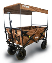 FROSAL Bollerwagen Nick braun faltbar mit Luftreifen Bremse & Dach