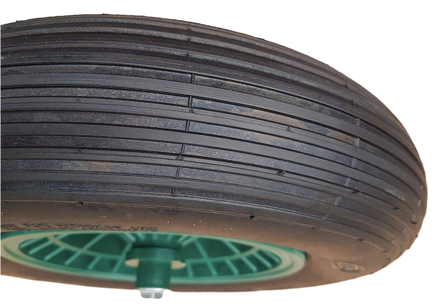 FROSAL Schubkarrenrad Luftreifen 400 (380) mm mit Achse | Luftrad Schubkarre | Ersatzrad 4.80 / 4.00-8