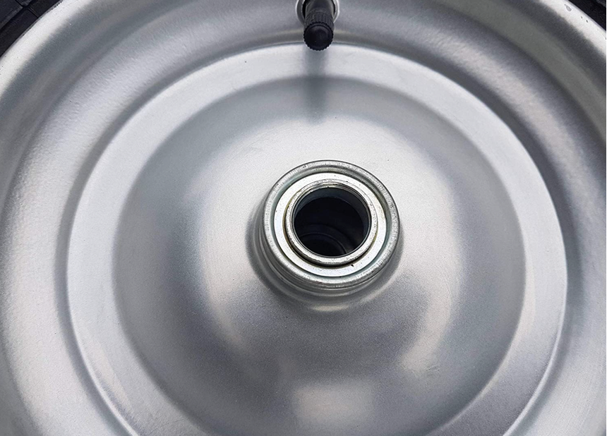 FROSAL Schubkarrenrad Luftreifen 400 (380) mm | Luftrad Schubkarre | Ersatzrad 4.80 / 4.00-8 Stahlfelge silber