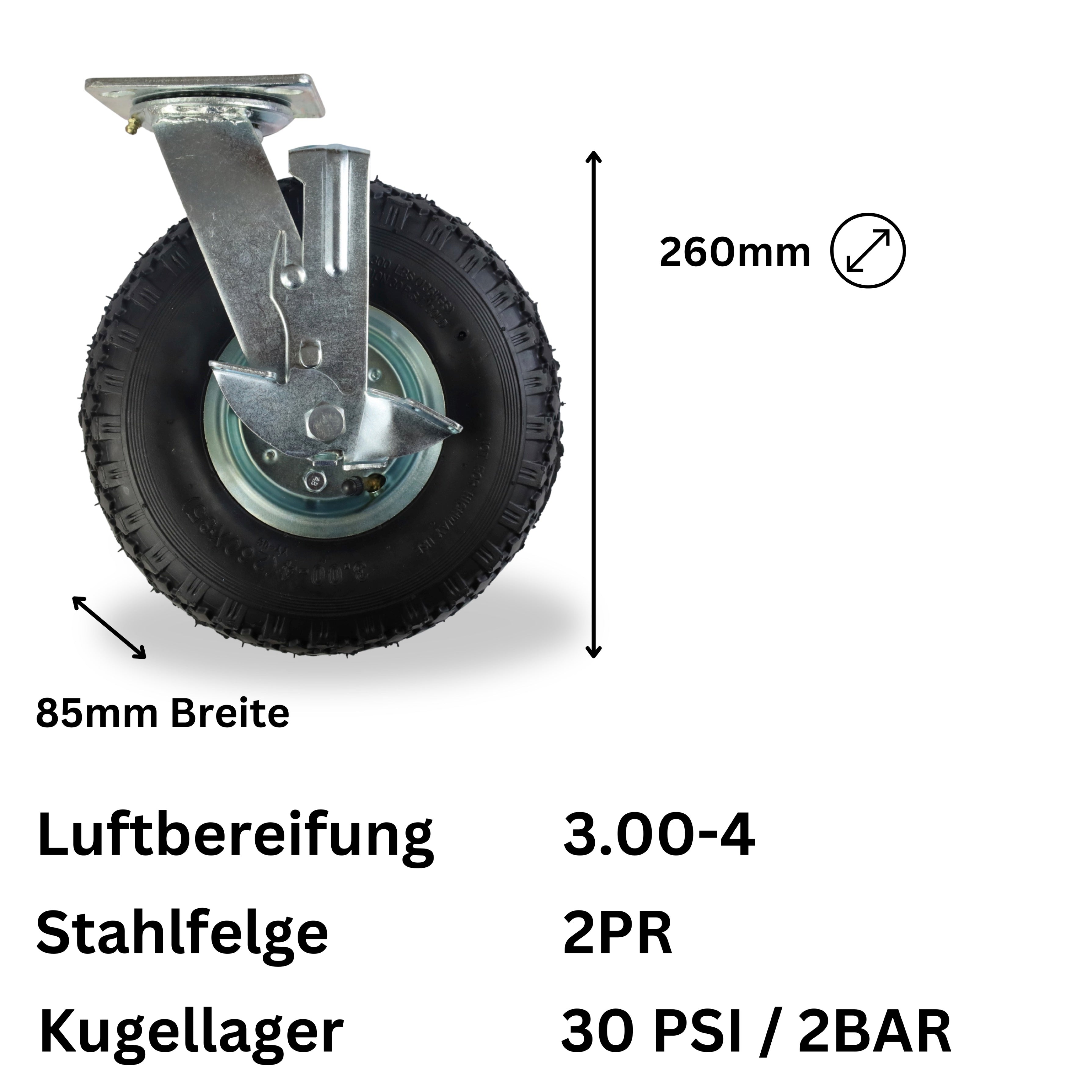 FROSAL Lenkrollen mit Bremse 2 Stück