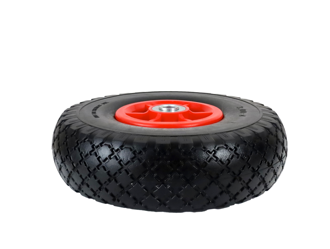 FROSAL Ersatzrad - PU Rad Nabe 16mm/50mm für Bollerwagen oder Sackkarre pannensicher Felge rot