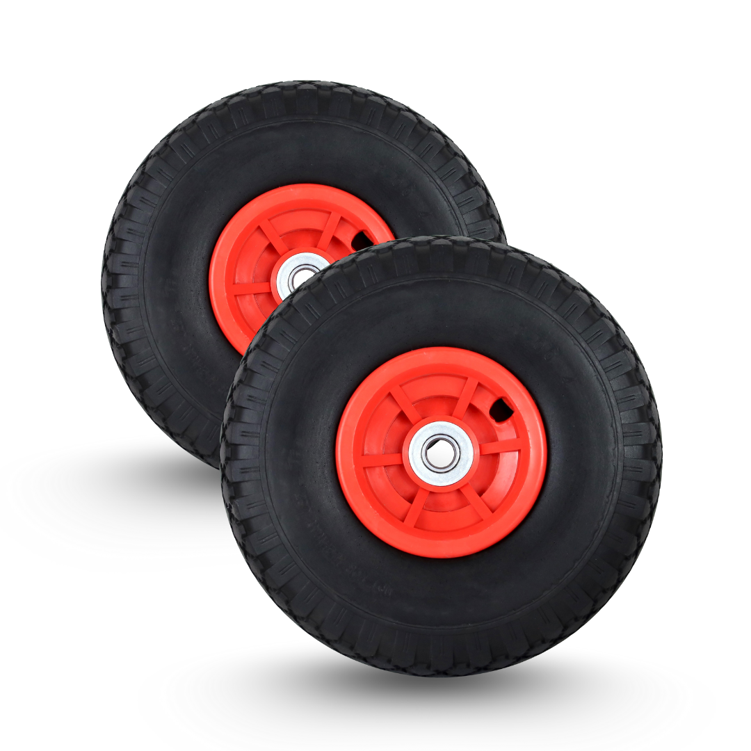 FROSAL Ersatzrad - PU Rad Nabe 16mm/50mm für Bollerwagen oder Sackkarre pannensicher Felge rot 2 Stück