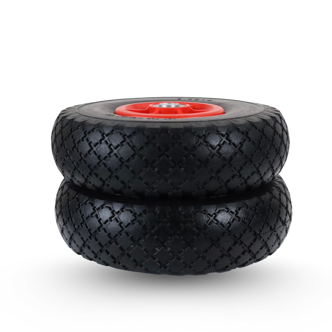 FROSAL Ersatzrad - PU Rad Nabe 16mm/50mm für Bollerwagen oder Sackkarre pannensicher Felge rot