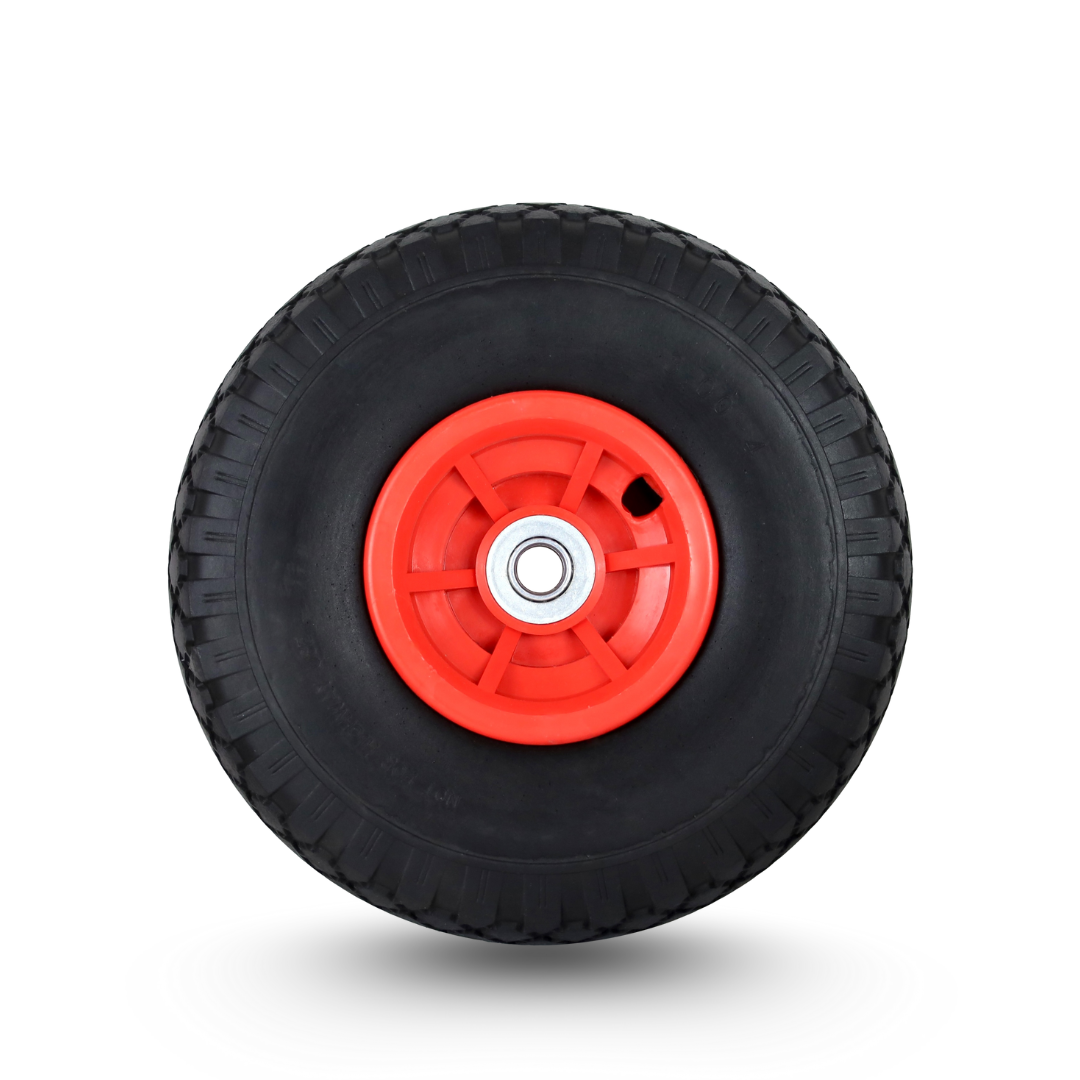 FROSAL Ersatzrad - PU Rad Nabe 16mm/50mm für Bollerwagen oder Sackkarre pannensicher Felge rot 1 Stück