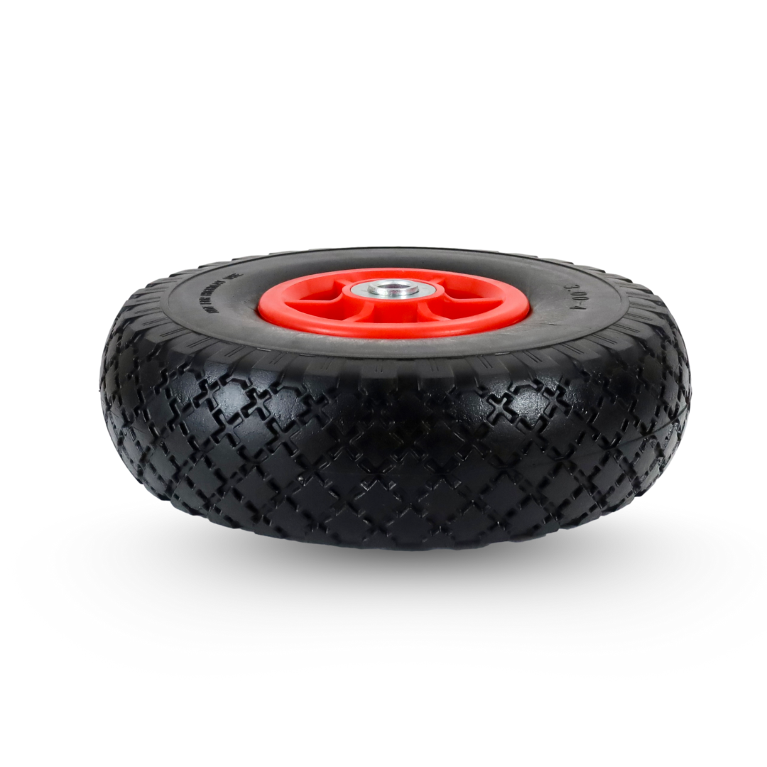 FROSAL Ersatzrad - PU Rad Nabe 16mm/50mm für Bollerwagen oder Sackkarre pannensicher Felge rot