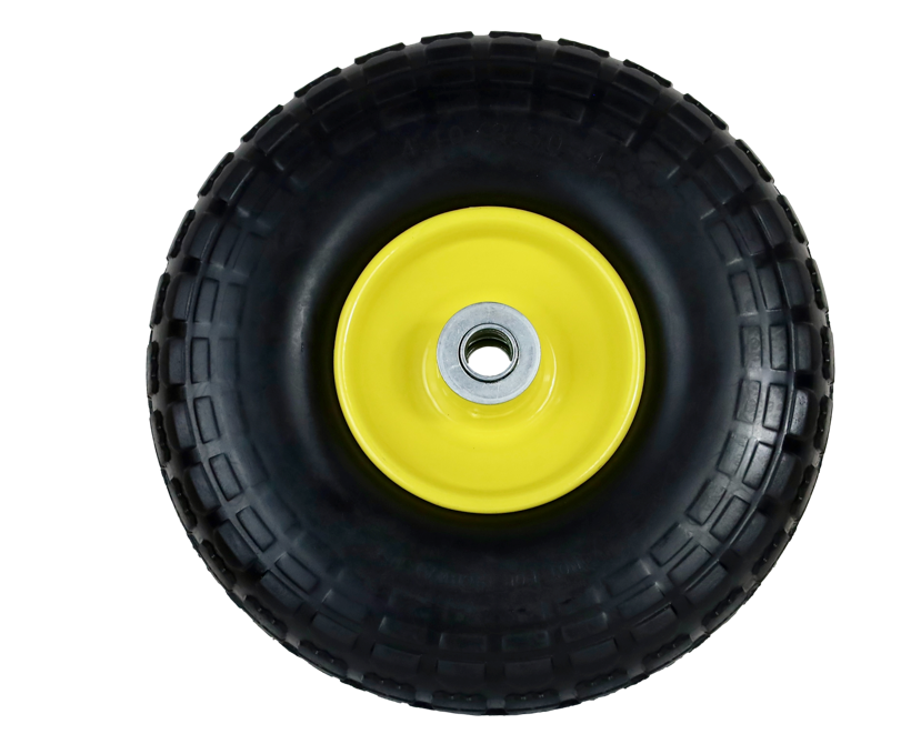 FROSAL Ersatzrad - PU Rad Nabe 16mm/50mm für Bollerwagen oder Sackkarre pannensicher Felge gelb