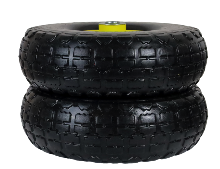 FROSAL Ersatzrad - PU Rad Nabe 16mm/50mm für Bollerwagen oder Sackkarre pannensicher Felge gelb