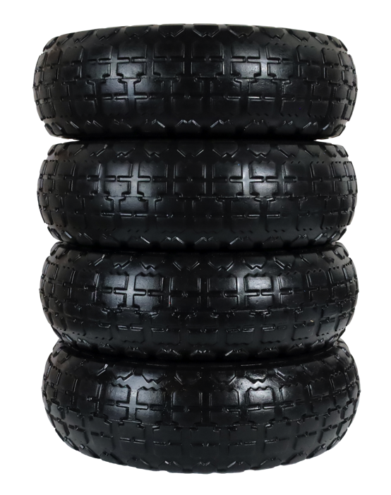 FROSAL Ersatzrad - PU Rad Nabe 16mm/50mm für Bollerwagen oder Sackkarre pannensicher Felge gelb