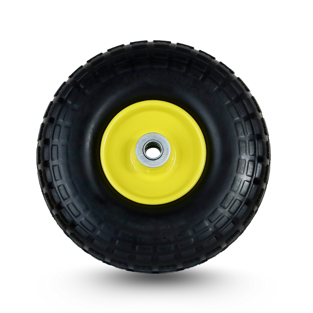 FROSAL Ersatzrad - PU Rad Nabe 16mm/50mm für Bollerwagen oder Sackkarre pannensicher Felge gelb 1 Stück