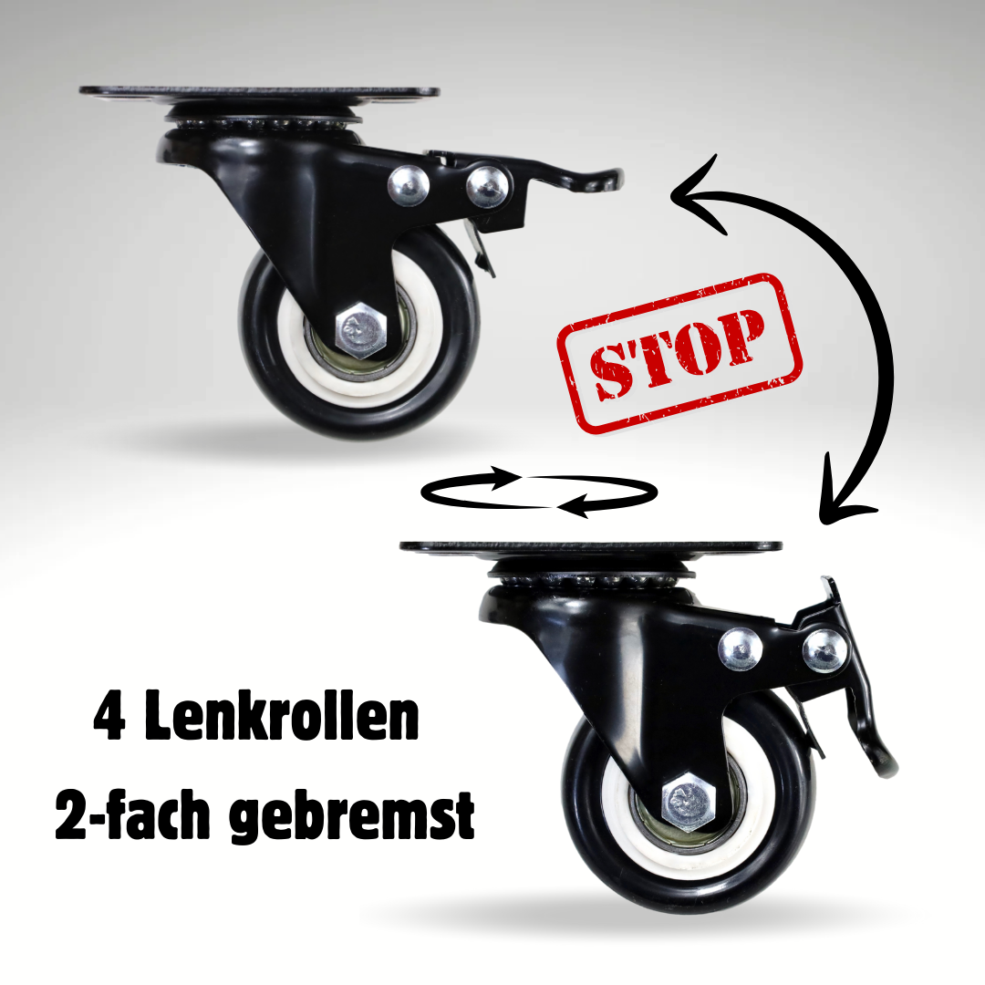 FROSAL swivel castors with brake | ø 50mm | 80kg load capacity | 360° rotatable - set of 4