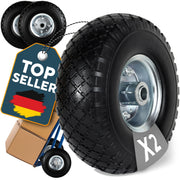2 x FROSAL PU Rad Stahlfelge Silber 20mm Bollerwagen Sackkarre