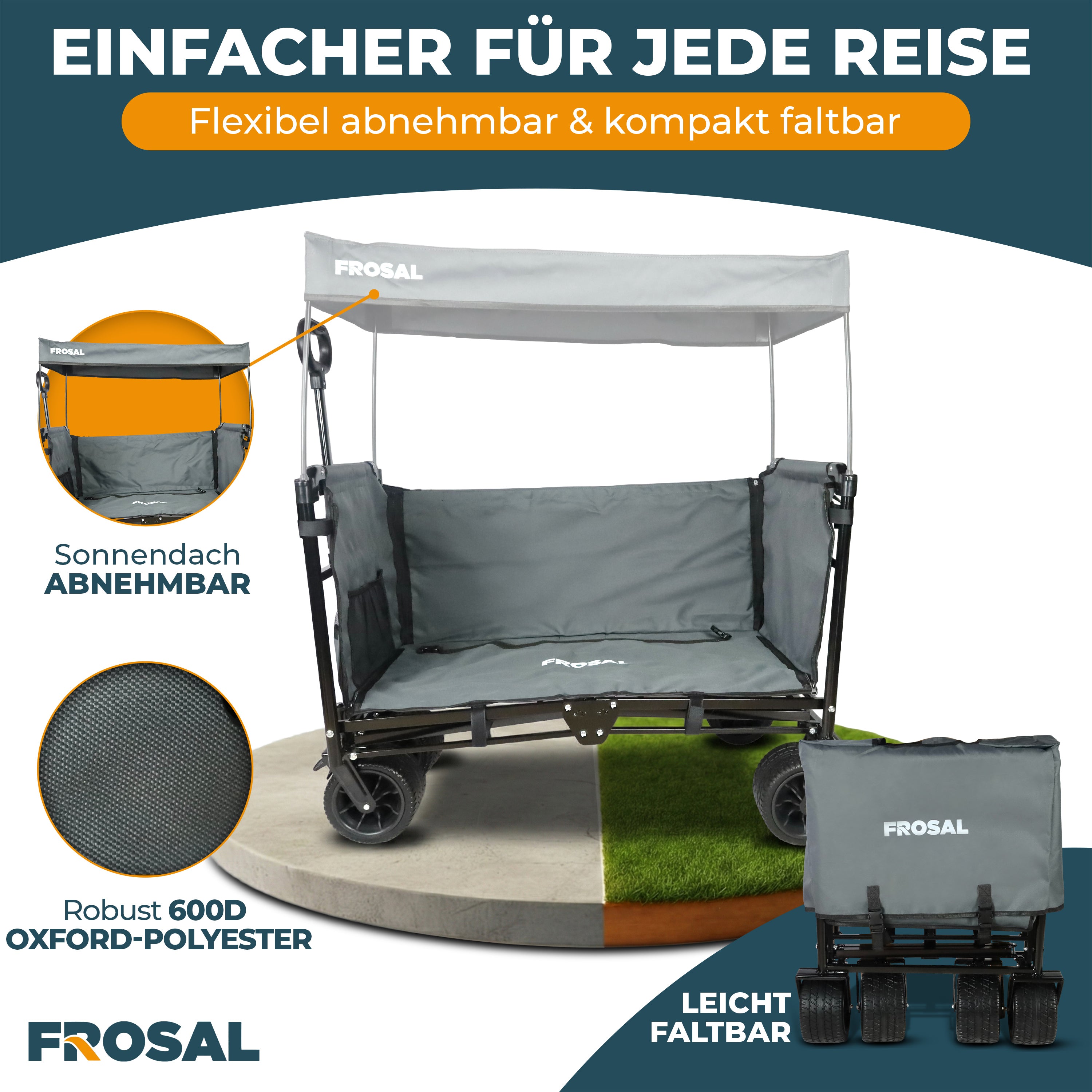 FROSAL Bollerwagen Tom faltbar Kinder Handwagen
